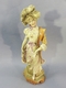 Delcampe - * STATUE FEMME ELEGANTE EN BISCUIT POLYCHROME + Porcelaine Sculpture - Autres & Non Classés