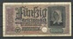 Germany WWII Occupation 1940-1945 Bank Note 50 Reichsmark, Seria B, Used - 2. WK