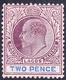 LAGOS 1905 KEDVII 2d Dull Purple & Blue SG56 MH - Nigeria (...-1960)