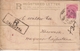 India  1901  QV  2A  PS  REgistration Envelope  Calcutta To Kherwara, Mewar  # 24444  D  Inde Indien - 1882-1901 Empire