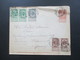 Belgien 1896 GA Umschlag Mit 5 Zusatzfrankaturen Staatswappen Mit Verbindungsleiste Nach Leoben Steiermark - Enveloppes-lettres