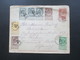 Belgien 1895 GA Umschlag Mit 7 Zusatzfrankaturen Staatswappen Mit Verbindungsleiste Nach Leoben Steiermark - Buste-lettere