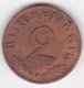 2 Reichspfennig 1938 F (STUTGART) Bronze - 2 Reichspfennig