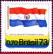 Ref. BR-1280 BRAZIL 1973 FLAGS, VISIT OF PRES. ALFREDO, STROESSNER OF PARAGUAY, MI# 1362, MNH 1V Sc# 1280 - Neufs