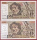 France 4 Billets --200 Fr "Montesquieu" 1985--TTB+--100 Francs "Delacroix-1979/82/86 ---SUP Lot N °1 - Otros & Sin Clasificación