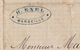 Lettre Marseille 1874 Henri Exel Bouches Du Rhône Timbre Cérès 15 Centimes Cachet Gros Chiffre 2240 - 1871-1875 Cérès