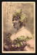 Fancy Woman Fournier Paul Boyer Photo Actress With Leaves Over Head And Body Vintage Postcards  (W5-339) - Frauen