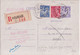 1945 - TYPE IRIS + MERCURE - CARTE ENTIER RECOMMANDEE !! De ROUBAIX (NORD) - 1939-44 Iris