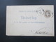 Ungarn 1895 Telegrammkartenbrief TKB 3 Aus Dem Bedarf / Gebraucht! Ganzsache - Brieven En Documenten