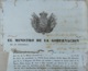 E6340 ESPAÑA SPAIN DIPLOMA DE CERTIFICACION DE MILICIA MILITAR 1841 FIRMADO MINISTRO DE GOBERNACION. 40x26cm. - Historische Documenten