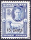 SOMALILAND PROTECTORATE 1951 KGVI 15c On 3a Bright Blue SG127 FU - Somaliland (Protettorato ...-1959)