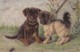 AR41 Artist Signed M Stocks - 2 Puppy Dogs - Dogs