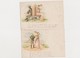 3 Cartes Fantaisie  / Couple ; Grand Chapeau - Paare