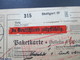 Deutsches Reich Auslandspaketkarte 1931 Stuttgart über Schaffhausen Nach Burgdorf Zollstempel Nr. 420 Senkr. 3er Streife - Briefe U. Dokumente