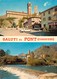 4715"SALUTI DA PONT (CANAVESE)"2 VEDUTE-DISTRIBUTORE AGIP-PUBBLICITA'CINZANO-LAVAZZA-AUTO '60 -CART. POST. OR. NON SPED. - Saluti Da.../ Gruss Aus...