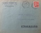 R1934/214 - TYPE SEMEUSE LIGNEE N°221 Seul Sur ✉️ D'HERRLISHEIM à STRASBOURG - VARIETE ➤➤➤ Surcharge Déplacée - Lettres & Documents