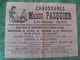 TRES RARE DOCUMENT PUBLICITAIRE - CHAUSSURES MAISON PASQUIER - SAINTES - Publicités