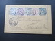 Frankreich 1905 Kartenbrief Mit Antwortkarte Mit 4 Zusatzfrankaturen! Drei Farbenfrankatur! Nach Neuwied! RR - Cartoline-lettere