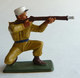 SOLDAT FIGURINE FIG STARLUX 1958 SOLDAT LEGIONNAIRE 5092 TIREUR Fusil à Genoux Socle Vert Kaki - Starlux