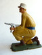 SOLDAT FIGURINE FIG STARLUX 1958 SOLDAT LEGIONNAIRE 5094 MITRAILLETTE à Genoux Socle Vert Kaki - Starlux