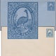 NSW Vers 1890. 2 Entiers Postaux, Enveloppes. Émeu D’Australie (Dromaius Novaehollandiae). Enveloppes Bleue Et Blanche - Straussen- Und Laufvögel