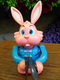 LAPIN CYMBALE ANCIEN JOUET BOTOY CIMBAAL KONIJN ANTIEK SPEELGOED / PLAYING BUNNY ANTIQUE OLD TOY Ca1950 Z401 - Oud Speelgoed