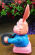 LAPIN CYMBALE ANCIEN JOUET BOTOY CIMBAAL KONIJN ANTIEK SPEELGOED / PLAYING BUNNY ANTIQUE OLD TOY Ca1950 Z401 - Oud Speelgoed