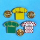 3 PIN'S //** TROIS MAILLOTS / JAUNE 1919 LEADER / à POIS 1933 MEILLEUR GRIMPEUR / VERT 1953 MEILLEUR SPRINTEUR . (A.B.P) - Cyclisme