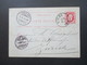 Belgien 1884 Ganzsache In Die Schweiz Nach Zürich. Bahnpost Stempel Ambulant No 26 - Postkarten 1871-1909