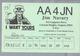 US.- QSL KAART. CARD. AA4JN. JIM NAVARY, COLONIAL HEIGHTS, VIRGINIA, U.S.A.. I WANT YOURS - Radio-amateur