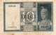 ITALIA 10 LIRE 1938 P-25 XF - Italia – 10 Lire