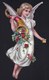 FIN 1800 - GRAND DECOUPI GAUFFRE - PETITE FILLE - CORNE D'ABONDANCE - ANGE - ANGEL - 20cm !! 2 Scans - Anges