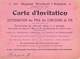 Vieux Papiers   Carte D'invitation 52 Eme Régiment. Prix Des Concours De Tir  75004 Paris  4me   13.5x10 Cm (voir Scan) - Tickets - Vouchers