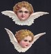 FIN 1800 - 2X DECOUPI GAUFFRE - PETITE FILLE - ANGE - ANGEL - LARGEUR 14 ET 12 CM !! 2 Scans - Anges