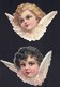 FIN 1800 - 2 X DECOUPI GAUFFRE - PETITE FILLE - ANGE - ANGEL - CHERUBIN - LARGEUR 10CM !! 2 Scans - Angels