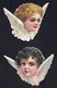 FIN 1800 - 2 X DECOUPI GAUFFRE - PETITE FILLE - ANGE - ANGEL - CHERUBIN - LARGEUR 9 CM !! 2 Scans - Anges