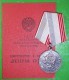 SOVIET LONG-TERM VETERAN OF LABOUR MEDALS + AWARD DOCUMENT! - Rusia