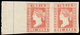 India 1854 QV 1a Dull Red, Imperf, Die II, Marginal Pair From The Left Side Of The Sheet, Unused Without Gum As Issued.  - ...-1852 Prephilately