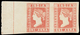 India 1854 QV 1a Dull Red, Imperf, Die II, Marginal Pair From The Left Side Of The Sheet, Unused Without Gum As Issued.  - ...-1852 Préphilatélie