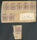 7 X Le 2 Centimes Fine Barbe Armoirie (bande De 5 Et Paire) Annulation Roulette BRUXELLES 01  Sur Bande D'imprimée Vers - Rollo De Sellos 1900-09