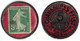 RARE TIMBRE MONNAIE " CHAUSSURES FEIST / 5 CENTIMES / CAEN " Avec SEMEUSE 5c VERT (FOND ROUGE) - Autres & Non Classés