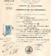 Certificat De Non Opposition à Mariage, Bois Colombes, 92, Timbre De Dimension Bleu, Oblitéré Rectangle Pointillé, 3307 - Non Classés