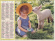 Calendrier Des Postes PTT 1981 SEINE-MARITIME, Fillette Et Agneau, Jeune Fille Et Cheval, 2 Photos - Big : 1981-90