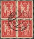 1949, 30 Pfg. Postgewerkschaft In Fast Zentrisch Gestempelten (BERLIN W 8) Viererblock - Gebraucht