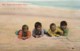 'Puget Sound Sand Fleas', Native American Indian Children At Beach, Racist Caption, C1900s Vintage Postcard - Native Americans