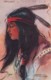 Peterson Artist Signed Native American Indian Woman With Christian Cross Necklace, C1900s Vintage Embossed Postcard - Native Americans