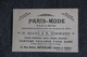 Publicité - MONTPELLIER, " PARIS MODE ", Tailleur, 10 Place MOLIERE, Derrière Le Théâtre. - Advertising