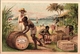 2 Chromo RHUM Réclame, 1884  Chauvet  De Macouba Antilles Havre, Roubeau &t Fils, Litho Sublime Esclaves Slaves Sailing - Autres & Non Classés