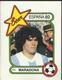 Autocollant - Vignette Panini - Espana 82 - Maradona - Italian Edition