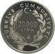 Turquie, 20.000 Lira 1990 - Silver Proof - Turquia
